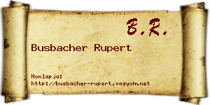 Busbacher Rupert névjegykártya